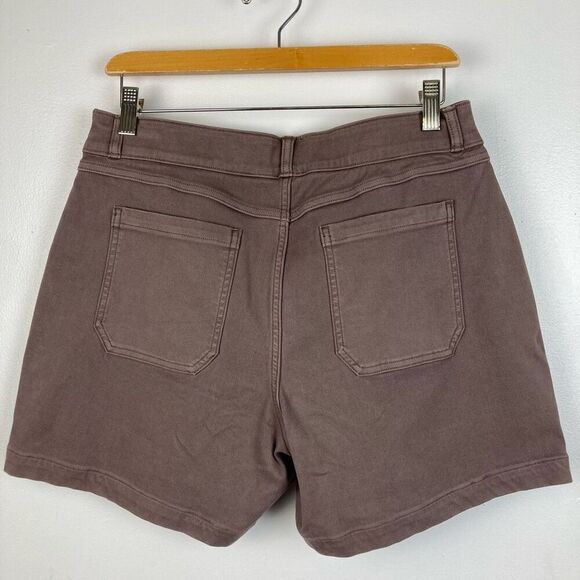SPANX Stretch Twill 6” Shorts in Smoke Pull On Mid Rise Tummy Shaping Short sz L - Picture 4 of 11